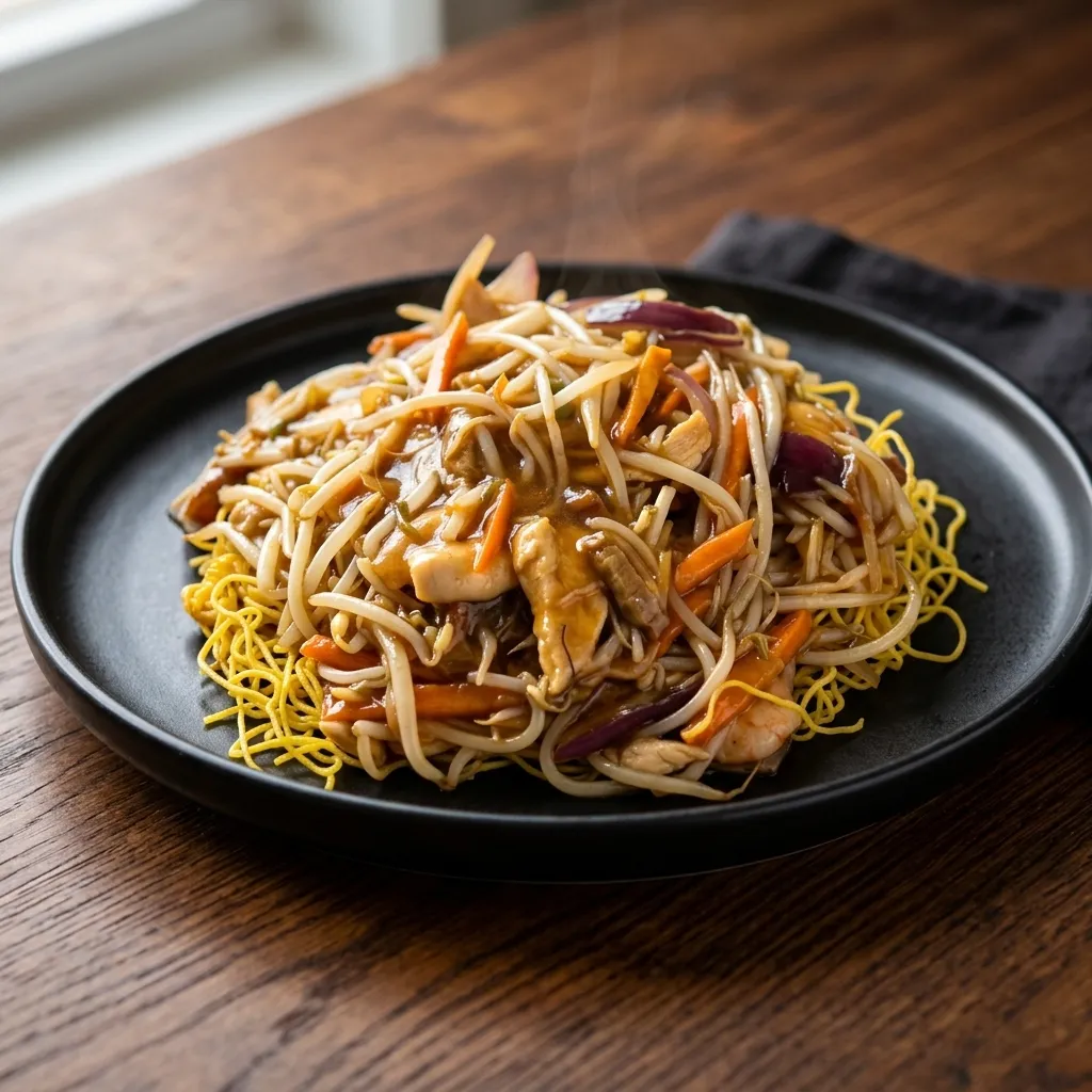 Cantonese chow mein from Golden Hill Chinese Food, a Chinese restaurant in NE Calgary